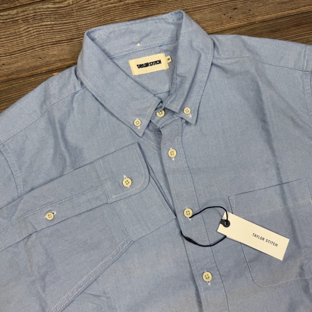 Taylor Stitch Mens 40 MEDIUM The Jack Everyday Oxford Blue Organic Cotton NWT